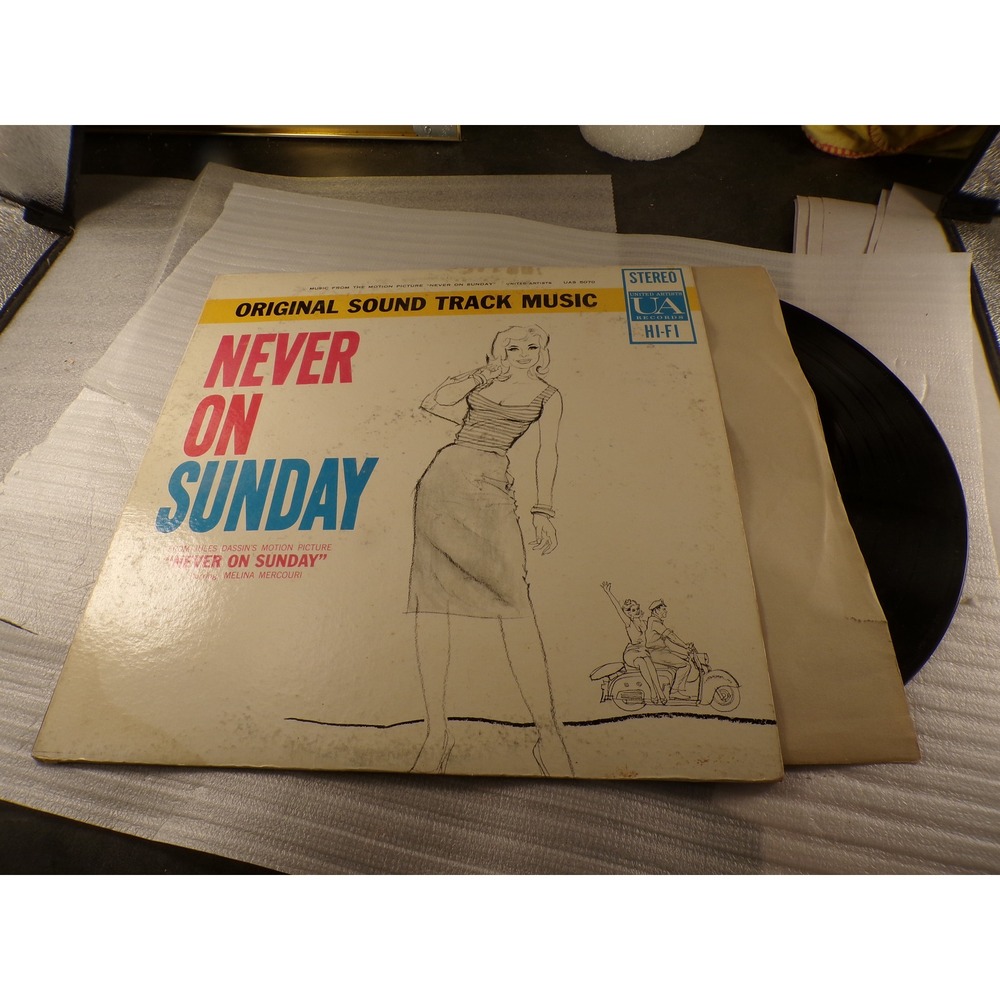 Never on Sunday Original Soundtrack Vinyl LP Manos Hadjidakis UAS 5070 Stereo